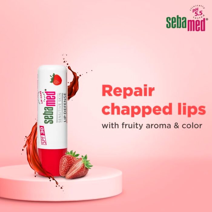 Sebamed Lip defense 4.8gm, Strawberry | SPF 30 |Lip balm for Dry & Chapped lips with natual oil & Vitamin E | UV protection | Dermatologically tested - Image 8