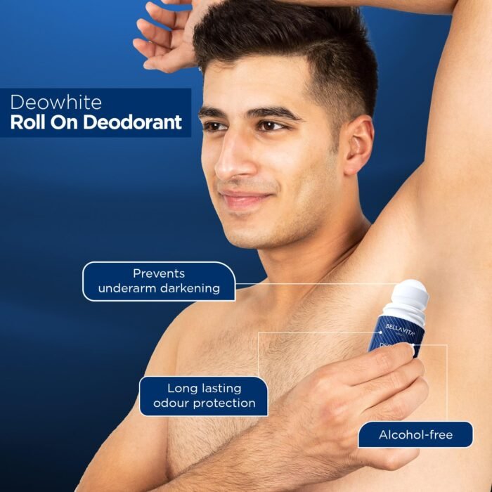 BELLAVITA Deo White Natural Underarm Roll On Deodorant for Men |Control Odour|Alcohol-Free| Antiperspirant for Long Lasting Freshness 50ml - Image 3