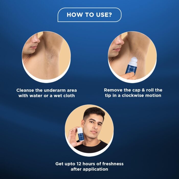 BELLAVITA Deo White Natural Underarm Roll On Deodorant for Men |Control Odour|Alcohol-Free| Antiperspirant for Long Lasting Freshness 50ml - Image 6