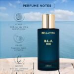 Bella Vita Luxury B.L.U Men Eau De Parfum Liquid Perfume With Lemon, Apple, Musk | Fresh, Refreshing, Energising Long Lasting Edp Fragrance Scent 100Ml - Image 2