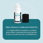 Man Matters Underarm Deodrant Roll-on 50 ml | Long Lasting Cooling Freshness, Removes Bad Odour, Brightens Underarms | 4% Lactic acid, 1% Aloe Vera & Menthol | Aluminium Free | Suitable for Sensitive Skin - Image 5