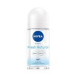 NIVEA Fresh Natural Roll On, 50ml| 48 H Smooth & Beautiful Underarms| 0% Alcohol | For Women