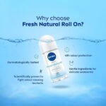 NIVEA Fresh Natural Roll On, 50ml| 48 H Smooth & Beautiful Underarms| 0% Alcohol | For Women - Image 3