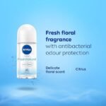 NIVEA Fresh Natural Roll On, 50ml| 48 H Smooth & Beautiful Underarms| 0% Alcohol | For Women - Image 4