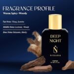 Nisara Deep Night 50ml Strong Unisex Parfum For Men and Women | Unisex Long Lasting Parfum | Premium Perfume | parfum for Gift |Warm Spicy-Woody notes| With Jasmine, Woody & Musky | Fragrance EDP Scent for Men & Women - Image 2