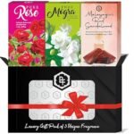 Parag Fragrances Trio Attar Perfume Roll-on Gift Set 6ml x 3pc of (Pure Rose/Pure Mogra/Red Sandalwood)