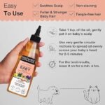 Soulflower Rosemary Baby Hair Oil for Hair Growth, 100% Pure & Natural Organic, Nourishment with Avocado, Coconut, Olive & Almond Oils, Dermatologist & Pediatrician Tested for Healthy Scalp, 225ml - Image 4