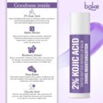 BAKE 2% Kojic Acid Tinted Butter Brightening Lip Balm with 1% Alpha Arbutin & Glycolic Acid 24 Hours Moisturization | For Dark, Pigmented, Dry, Flaky Lips | De-Tan Lip Balm | For Men & Women - 5g - Image 6