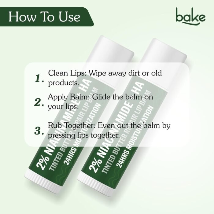 BAKE 2% Niacinamide + Hyaluronc Acid Tinted Butter Brightening Lip Balm 24 Hour Moisturization | For Dark, Pigmented, Dry, Flaky Lips | De-Tan Lip Balm - 5g - Image 7