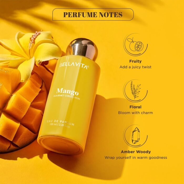BELLAVITA Gourmet Collection Mango | Long Lasting Perfume for Man and Woman | EDP 100ml | Floral, Woody, Sweet Premium Unisex Fragrance for Men and Women - Image 3