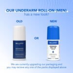 Bella Vita Organic Deo White Deodorant for Men, Natural Roll On for Dark Underarms Lightening, Long Lasting Freshness 50ml - Image 2