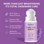 FemiSafe 3% AHA BHA Underarm Roll-On|Controls Odour & Reduces Pigmentation | Alcohol-Free | Antiperspirant with 48H Protection | Unisex Roll-On (50ml) - Image 2
