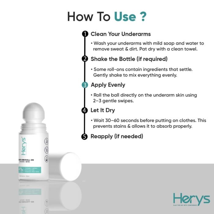 5% AHA BHA Underarm roll on 60ml | for women & men | 1% Alum, 2% Lactic Acid, 1% Mandelic Acid, 1% Salicylic Acid | Controls Odour & removal pigmentation | Orchid Breeze Fragrence - Image 2