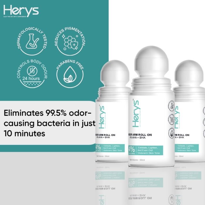 5% AHA BHA Underarm roll on 60ml | for women & men | 1% Alum, 2% Lactic Acid, 1% Mandelic Acid, 1% Salicylic Acid | Controls Odour & removal pigmentation | Orchid Breeze Fragrence - Image 4