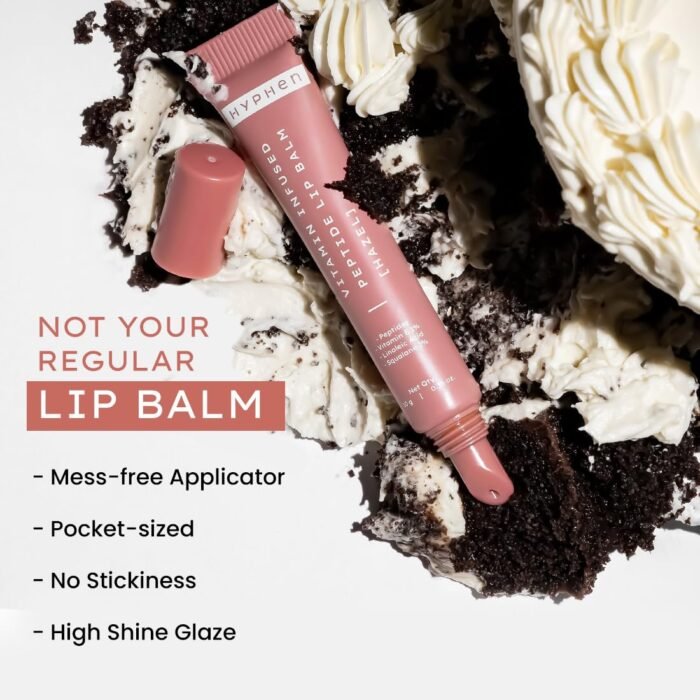 Hyphen Tinted Lip Balm - Hazel | 1% Vitamin E, 2% Squalane & Peptides | Brightening Lip Balm for Dark Lips | Winter Lip Care| 24h Moisturization & Hydration for Dry & Chapped Lips - 10 g, Brown - Image 7