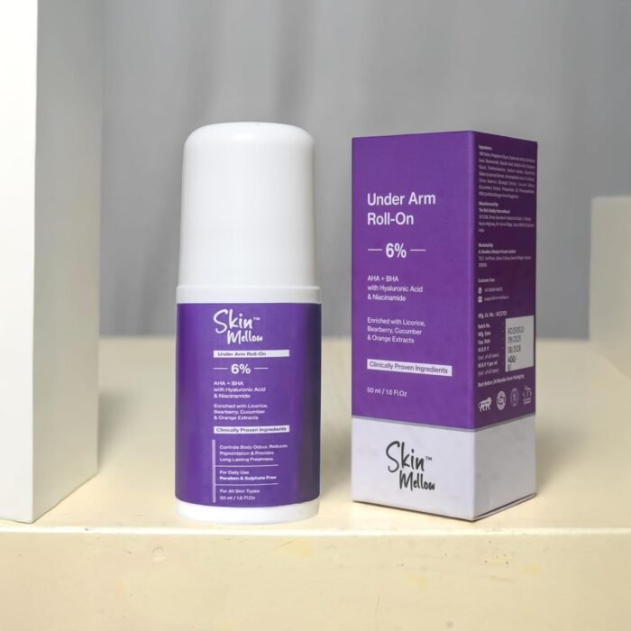 6% AHA BHA Underarm Roll-On | With Hyaluronic Acid & Niacinamide Controls Odour, Reduces Pigmentation & Brightens Skin | Alcohol, Paraben & Sulphate Free | For Women & Men | 50ml - Image 4