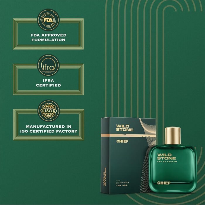 Wild Stone Chief Perfume for Men, 100ml | Luxury Eau De Parfum | Long-Lasting Fragrance | Best Gift for Him l Premium Perfume for Men l Infused with Aquatic and Woody Notes - Image 4