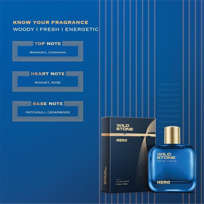 Wild Stone Hero Perfume for Men, 100ml | Luxury Eau De Parfum | Long-Lasting Fragrance | Best Gift for Him l Premium Perfume for Men l Infused with Aromatic & Marine Notes - Image 3