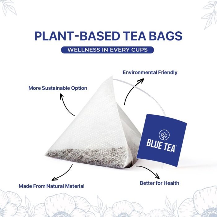 BLUE TEA Belly Fat 30 Tea Bags Pyramid Plant Based Caffeine Free Herbal Tea - Image 4