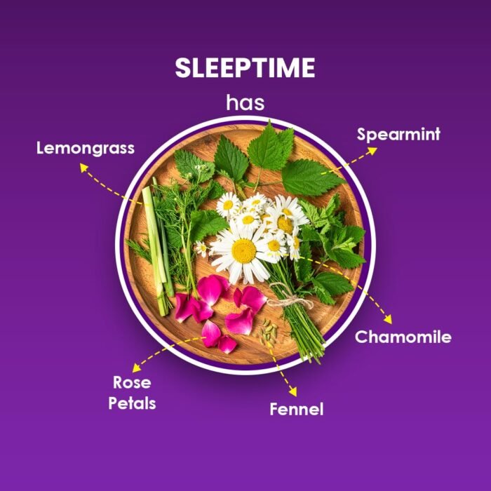 BLUE TEA Sleep Time 30 Tea Bags Plant Based Helps with Insomnia, Snoring Ziplock - Image 4