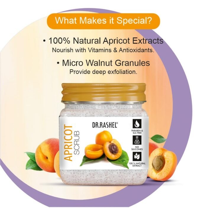 DR.RASHEL Apricot Scrub For Face & Body (380 Ml) | All Skin |Cleanser Scrub For Deep Exfoliation | Dead Skin Remover| Tan Removal | Blackhead Remover - Image 5
