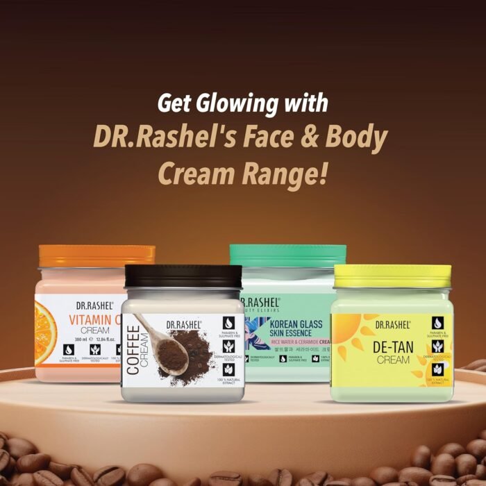 DR.RASHEL Coffee Face And Body Cream For Women and Men (380 Ml) | All Skin Types |Soft and Healthy Skin | Repairing & Nourishment | Deep Hydration & Moisturization | 100% Vegan | Paraben Free - Image 7
