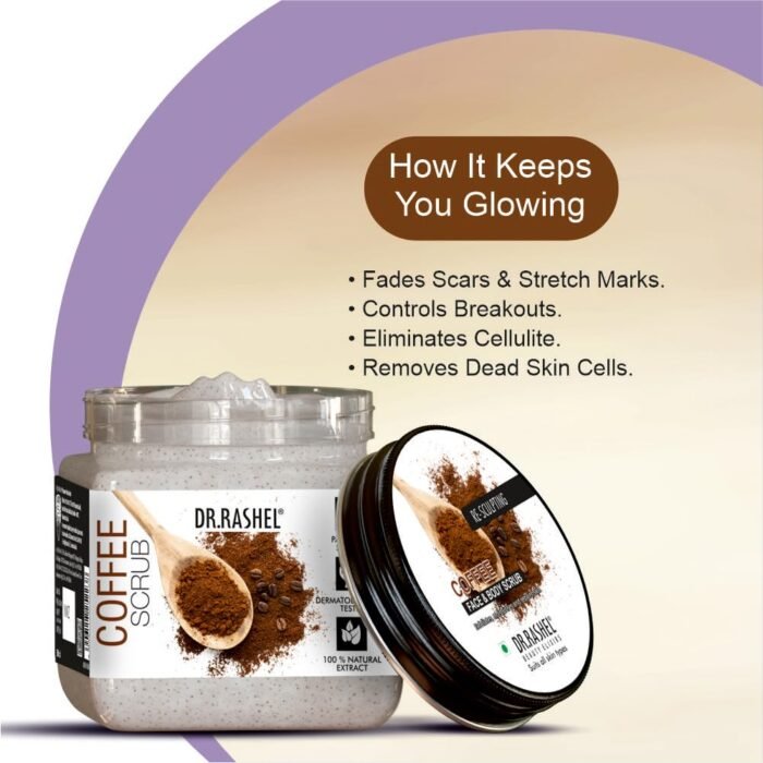 DR.RASHEL Coffee Scrub Face & Body,Re-Sculpting Scrub for Brightening Vitamin & Dark Circle (380 Ml) - Image 4
