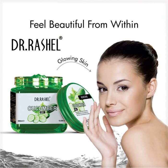 DR.RASHEL Cucumber Gel For Men & Women For Moisturizing And Glowing Skin Enrich With Natural Extract of Cucumber | Parabens, SLS, Silicones & Colour Free (380ml) - Image 4