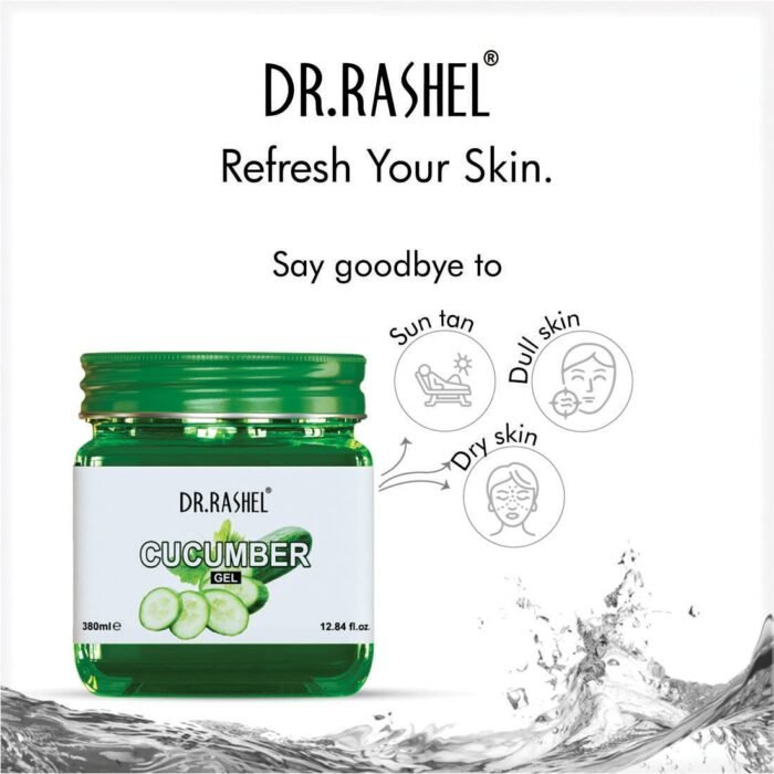 DR.RASHEL Cucumber Gel For Men & Women For Moisturizing And Glowing Skin Enrich With Natural Extract of Cucumber | Parabens, SLS, Silicones & Colour Free (380ml) - Image 5