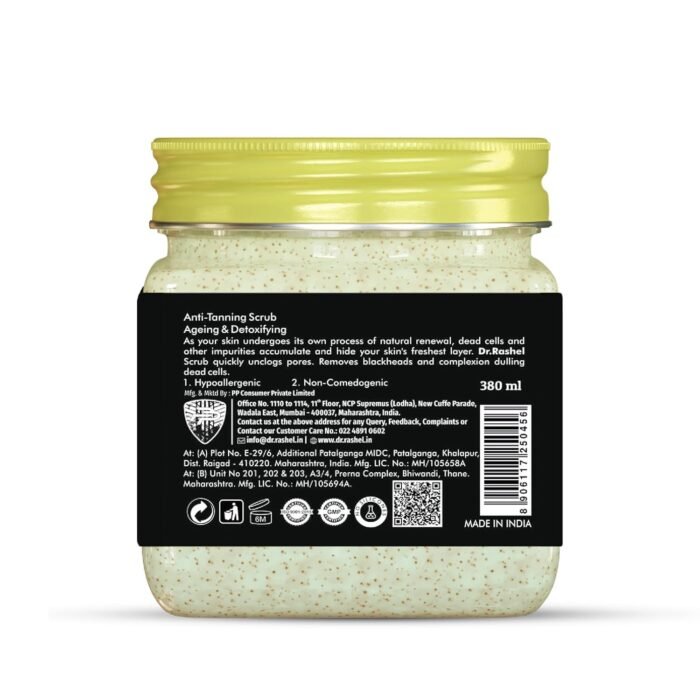 DR.RASHEL De-Tan Scrub For Face & Body (380 Ml) | Revitalizing Tan Removal || Cleanser,Dead Skin|| Blackhead Remover For Deep Exfoliation Scrub - Image 8