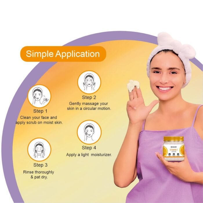 DR.RASHEL Exfoliator For Face & Body (Vitamin C Scrub, 380 ML) | All Skin |Deep Exfoliation | Dead Skin Remover| Tan Removal | Blackhead Remover - Image 6