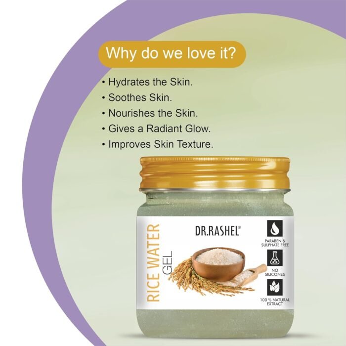 DR.RASHEL Rice Water Moisturizing & Soothing Face Gel For Men & Women (380 Ml) | Hydrating & Moisturizer Facial Gel | Exfoliation & soothnes | Dead Skin cell Removal Face Gel For All Skin Types - Image 4