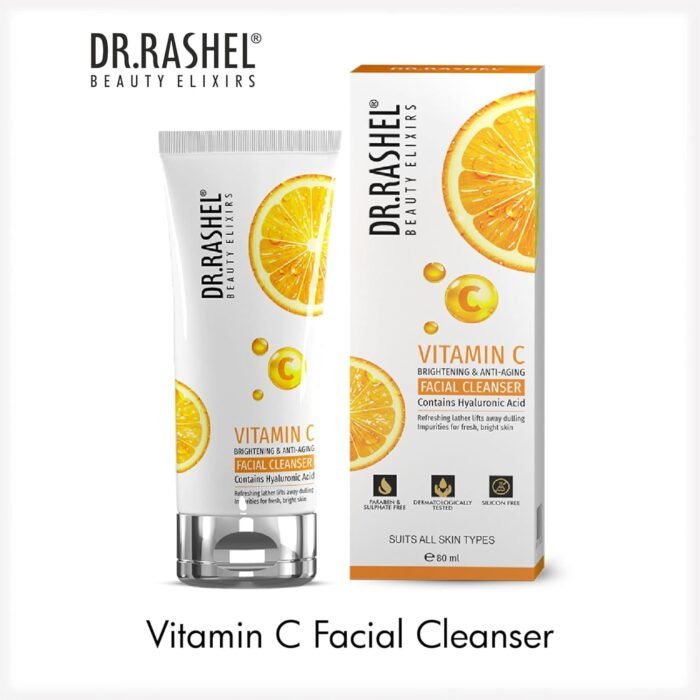 DR.RASHEL VITAMIN C FACIAL CLEANSER BRIGHTENING & ANTI-AGING CONTAINS HYALURONIC ACID (80ML) - Image 2