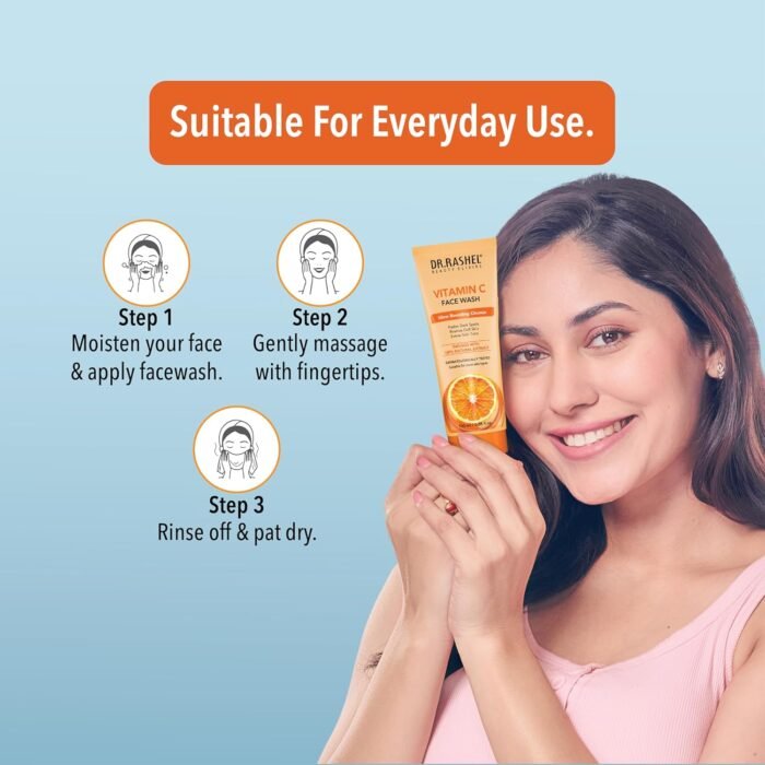 DR.RASHEL Vitamin C Face Wash Enriched with Goodness of Vitamin C with No Parabens, SLS, Silicones & Colour (100 ml) - Image 7
