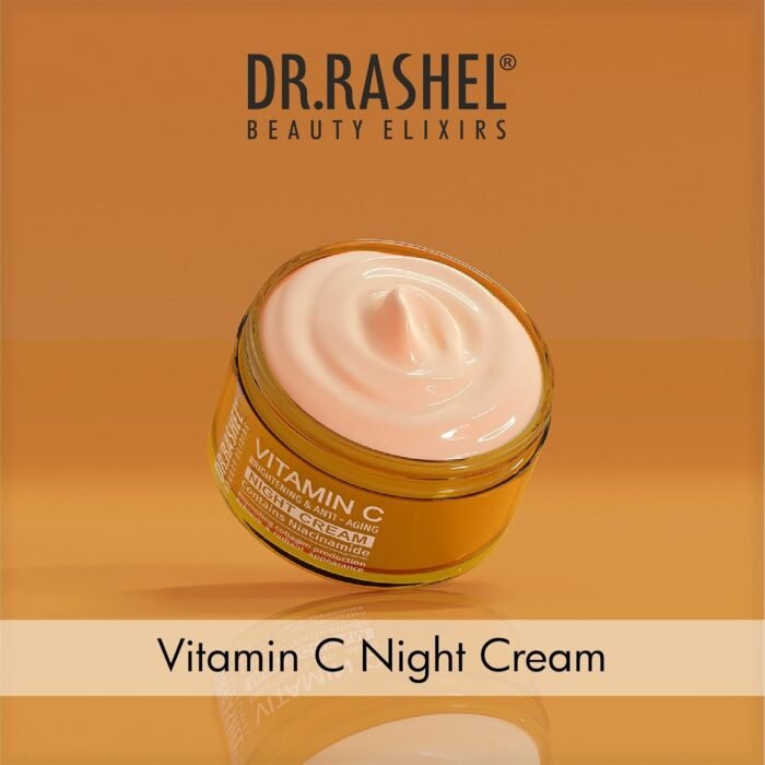 DR.RASHEL Vitamin C Night Cream Enriched with a Powerful Combination of Vitamin C & Collagen (50gm) | Fight Against Fine lines & Wrinkles | Helps Revitalizing & Nourishing the Skin | For Men & Women - Image 2