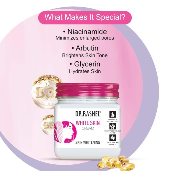 DR.RASHEL White Skin Face Cream For Women and Men (380 Ml) | All Skin Types |Soft and Healthy Skin | Repairing & Nourishment | Deep Hydration & Moisturization | 100% Vegan | Paraben Free - Image 5