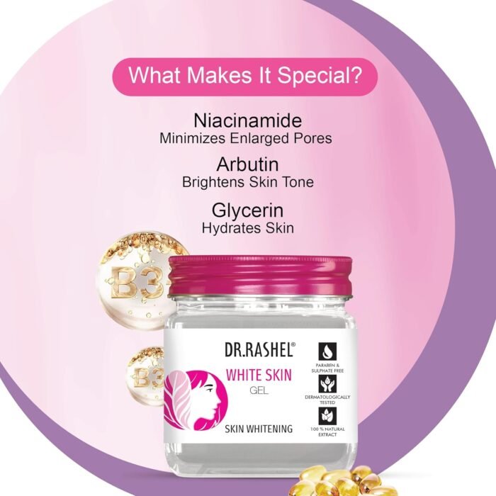 DR.RASHEL White Skin Gel | With Niacinamide & Arbutin | Natural Skin Whitening Formula | Brightening | Hydrating | Paraben Free | All Skin Types | 380ml - Image 5