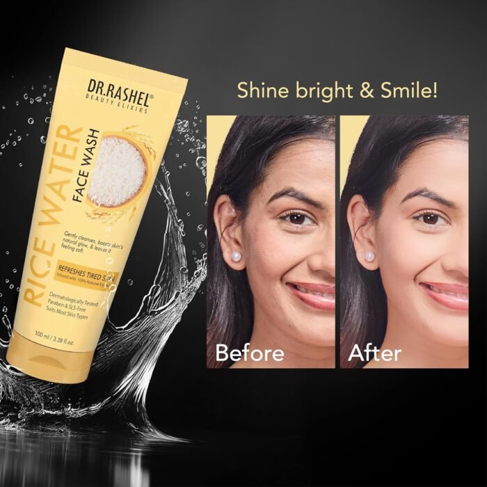 Dr. Rashel Rice Water Face Wash, 100 ml, Gentle Cleanser for Tired Skin, Paraben-Free - Image 5