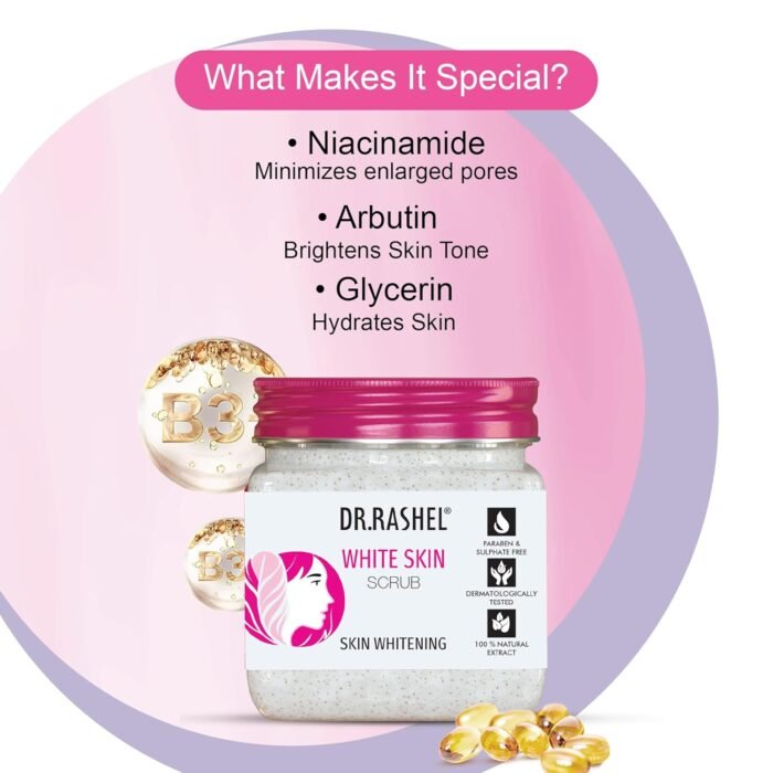 Dr.Rashel WHITE SKIN SCRUB For Skin Whitening, Skin Lightening, Dark Spot, Reduce Pigmentation (380 ml) - Image 5