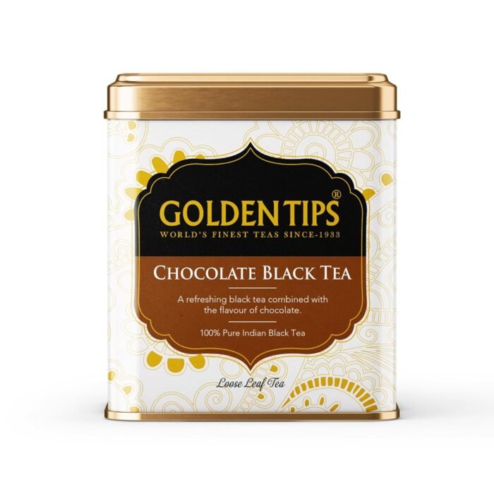 Golden Tips Full Leaf Black Tea Tin Can Chocolate Flavour (50 cups, 100 Gram) - Image 3