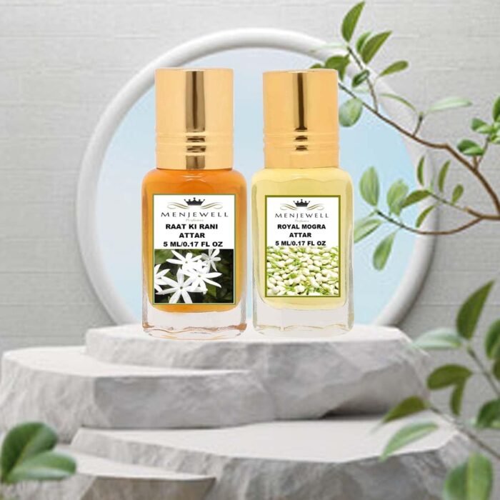 Menjewell Floral Raat Ki Rani & Mogra Liquid Attar Combo For Men & Women (Pack Of 2) 5Ml - Image 5