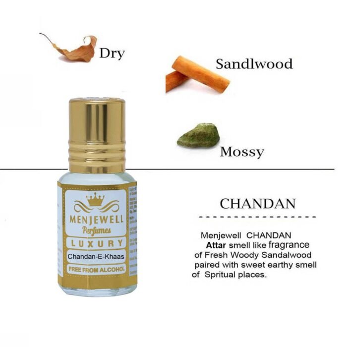 Menjewell Gift Pack Of 2(Sandalwood/Rose) Attar/Ittar/Etra Perfume For Men and Women | Non alcoholic | Best Gifting Long Lasting Luxury Scent | 6ml(each) - Image 3