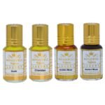 Menjewell, Kasturi Musk ChandanEKhaas Golden Musk Oudh Wooden Musk Perfume Floral Attar 6 Ml Pack Of 4