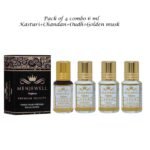 Menjewell, Kasturi Musk ChandanEKhaas Golden Musk Oudh Wooden Musk Perfume Floral Attar 6 Ml Pack Of 4 - Image 4