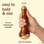 Homeda Kansa Wand for Foot Massage, Kansa Vati Foot Massager with Teak Wooden Handle, Kasa, Kasya Vati, Kansya Wati, Kashyachi Swakansa Vati for Body Wellness, Detox (Both Side Bronze Cap - 13cm) - Image 6