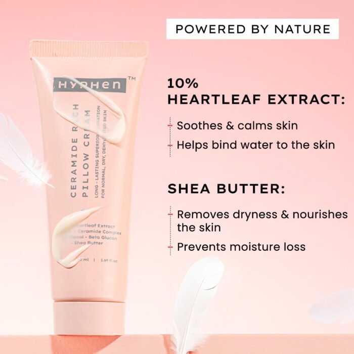 Hyphen 10% Heartleaf Extract & 7% Ceramides-NMF Face Cream Moisturizer | Rich Pillow Cream For Hydration, Deep Nourishment & Barrier Repair | For Dry Skin, Normal Skin & Sensitive Skin- 50ml - Image 5