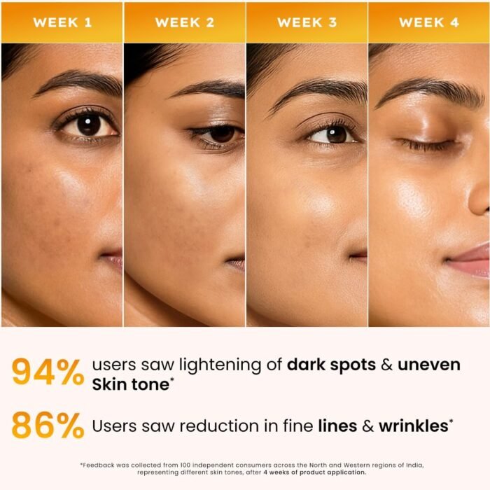 Hyphen 18% Brightening + 20% Collagen Face Serum | Double Shot Serum with 11% Mandarin 5% Niacinamide 2% PGA & Bakuchiol | Winter Skincare | Brightening, Hydrating & Collagen Boost for Dry Skin - 50ml - Image 7