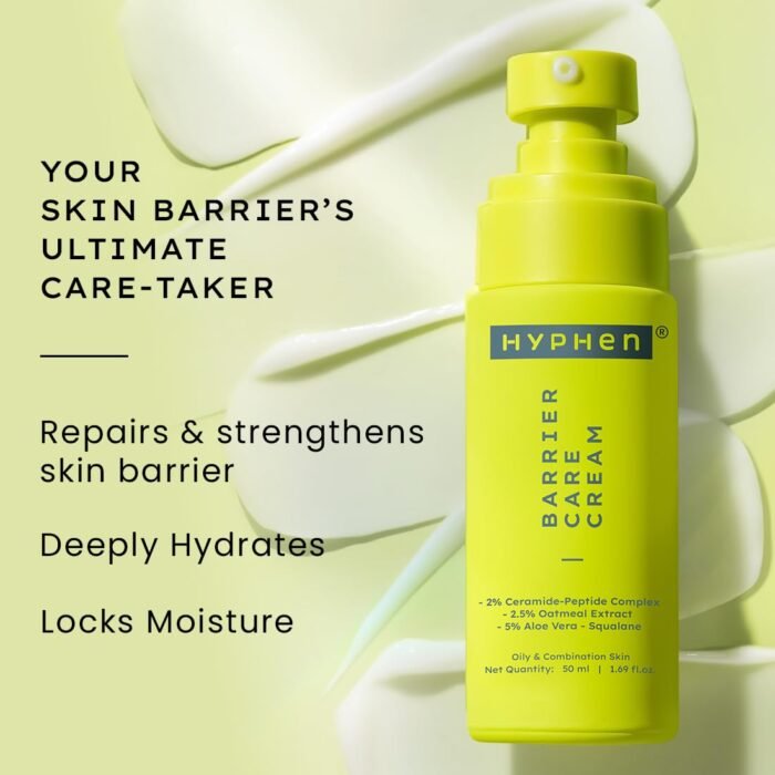 Hyphen 2% Ceramide-Peptide Complex Barrier Repair Face Moisturizer- Oily Skin | Lightweight Gel Cream, Oil-Free Hydration- Dull, Dehydrated Skin | Non-Comedogenic Non-Sticky Cream for Women, Men -50ml - Image 4