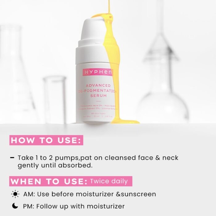 Hyphen Advanced De-Pigmentation Serum For Hyperpigmentation, Melasma, Dark Spots & Scars With 2% Kojic Acid | Visibly Brightens & Even Tones Skin | Serum For Women & Men - 30ml - Image 8
