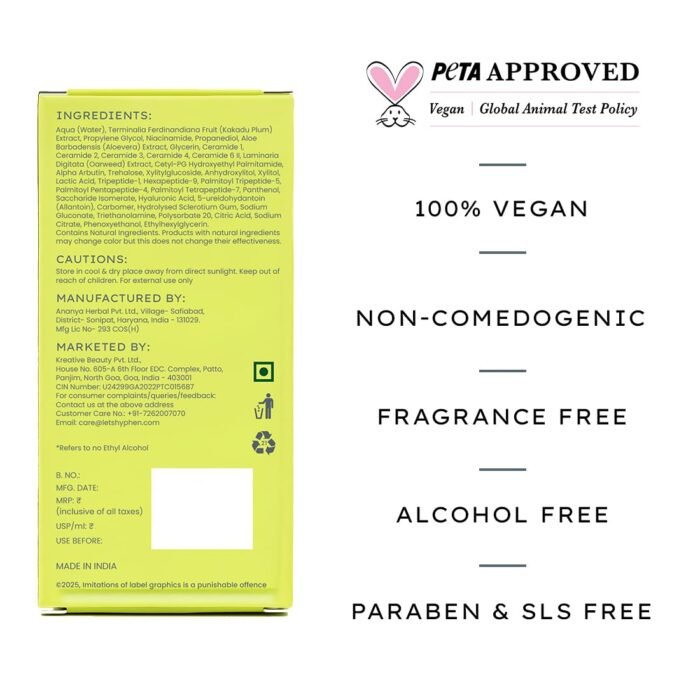 Hyphen Brightening Face Serum with 5% Niacinamide, 1% Alpha Arbutin & 25% Kakadu Plum | 20X Vitamin C for Glowing Winter Skin | Hydrating Serum for Dark Spots, Pigmentation & Dryness | All Skin Types – 30ml - Image 9